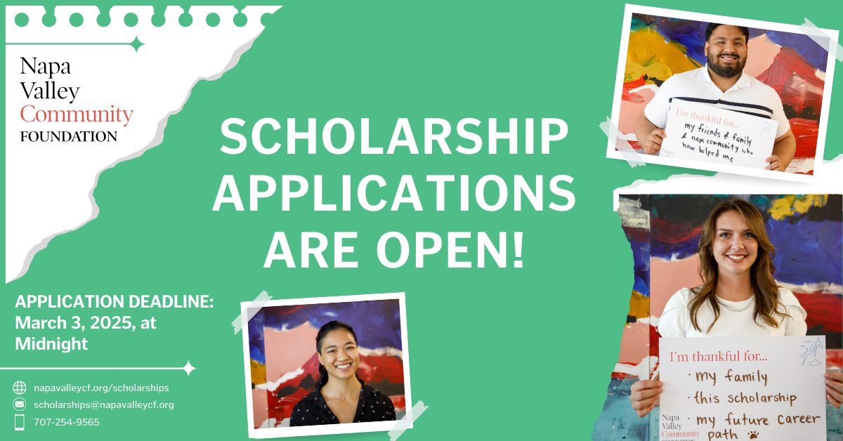 Now Open: 2025 Scholarships in Napa Valley! | ¡Abiertas Ahora: Becas 2025 en Napa Valley!